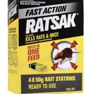Fast Action Ratsak 4 x 50g Bait Stations perth